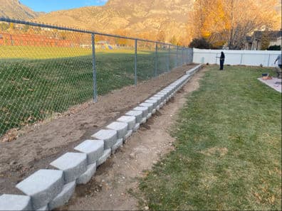 Solid and Straight Retaining Wall Completed